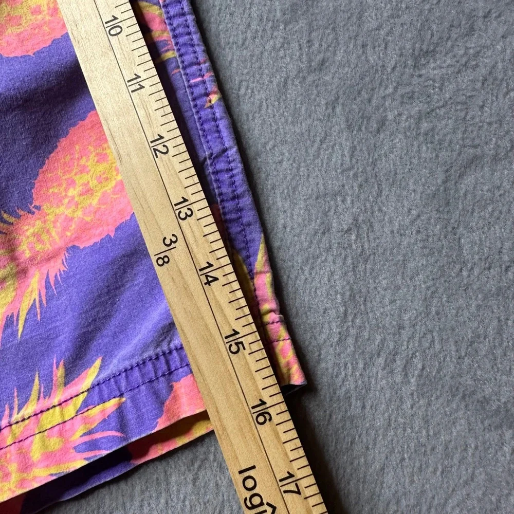 Party Pants Swim Trunks Mens Medium Purple Pink‎ Pineapple Print PR201184
